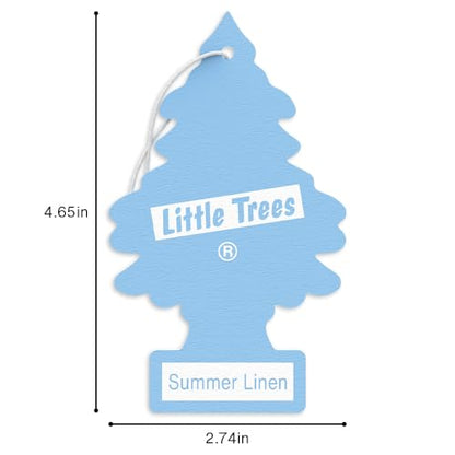 LITTLE TREES Car Air Freshener | Hanging Tree Provides Long Lasting Scent for Auto and Home | 24 Air Fresheners |Summer Linen - color: Summer Linen, size: 6 Count (Pack of 4)