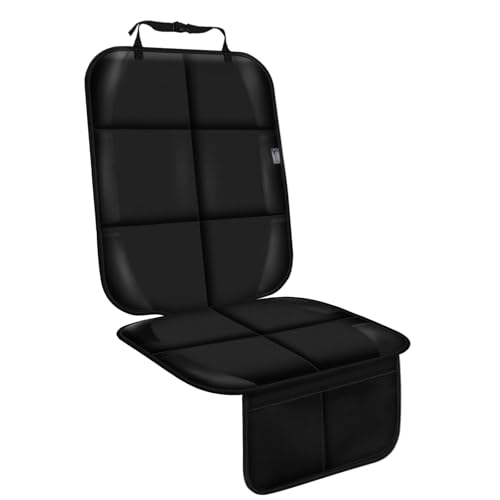 Car Seat Protector, Non-Slip Rubber Padded Backing Seat Protector for Child Seats, Waterproof Thickest Padding Car Seat Protector Under Baby Seat - No Imprint (Black-Ⅰ-1pcs) - color: Black-Ⅰ-1pcs