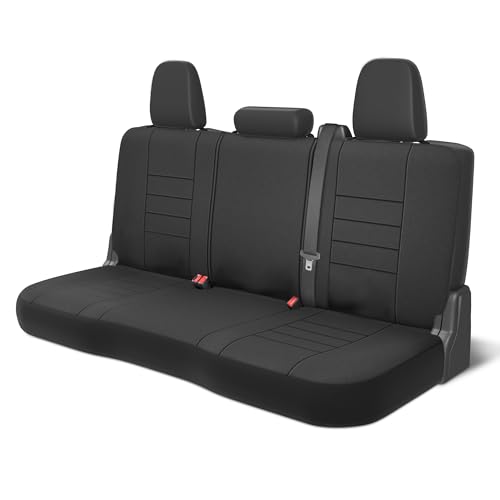 Neoprene Advantage Rear Bench Seat Cover – Waterproof and Universal Fit for Trucks, SUVs, and Vans, Protective Back Seat Cover with Comfortable Padding and Easy Installation, Black