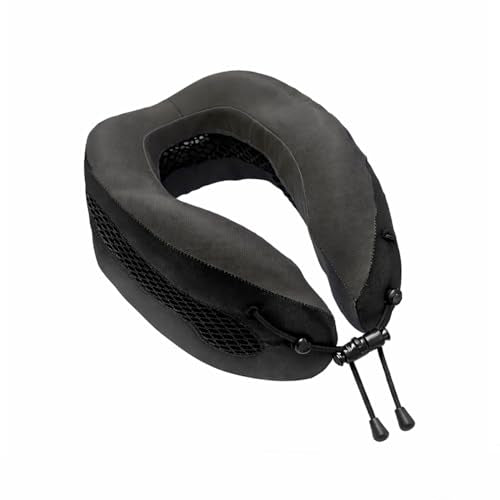 Evolution Cool Travel Neck Pillow by Cabeau - Cooling Airflow Vents, Memory Foam Neck Support, and Adjustable Clasp - Comfort On-The-Go with Carrying Case - Airplane, Train, Car, and Gaming (Blue) - color: Blue