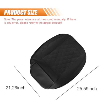 Luxury Faux Leather Car Seat Cover, Anti-Slip Waterproof Universal Front Bottom Seat Protector with Storage Pocket, Triangular Pattern Vehicle Seats Cushion for Sedans, SUVs, Trucks (Black) - color: Black