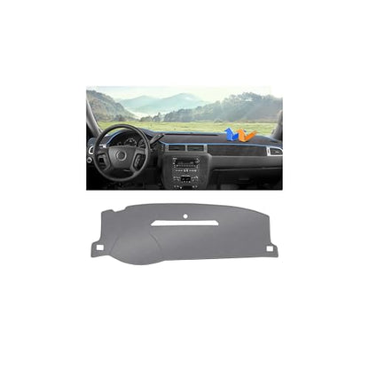 Autorder Gray Dashboard Cover Mat for 2007-2013 Chevy Chevrolet Silverado Sierra, 2007-2014 Chevy Tahoe Suburban Denali Avalanche & GMC Yukon/XL & Only One Glove Box Accessories Polyester Dash Cover - size: Gray 07-13 Silverado 1 Glove Box