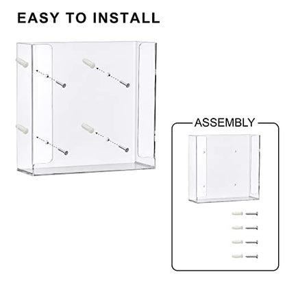 Amazing Abby Acrylic Glove Box Holder, Wall-Mounted Glove Dispenser, Floating Glove Box Organizer, Medium Size (for 2 Boxes), 10.5" W x 10.0" H x 3.5" D (Mounting Hardware Included) - size: Medium (for 2 Boxes)