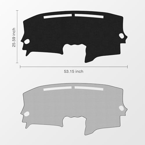 KUST Black Dash Cover Mat for Nissan Altima 2007-2012 Left Hand Driving Polyester Dashboard Cover Non-Slip Center Console Dash Cover Interior Accessories for Nissan Altima Sunshade No Glare - size: 53.15"×25.59"(Nissan Altima 07-12)
