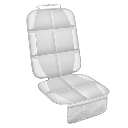 Car Seat Protector for Child Car Seat, Durable 600D Fabric Waterproof Car Seat Cover with Thick Pad Non-Slip Backing，No Imprints (Light Gray-1 pc) - color: Light gray-1 pc