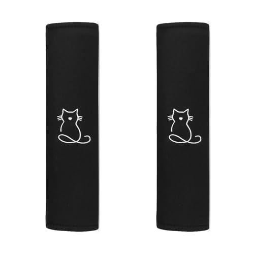 2PCS Car Seat Belt Covers, Breathable Soft Seat Strap Cushion Pad for Neck Shoulder Protection, Universal Safety Vehicle Interior Harness Pad Accessories for Cars, SUVs, Trucks (Cat) - size: Cat