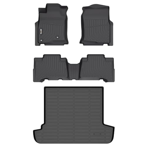 AIPOIL® Floor Mats & Cargo Liner Set for 2003-2009 Toyota 4Runner 5 Seats All Weather Protection TPE Anti-Slip Automotive Full Set Custom Car Mats Accessories - Black - style: 30) For 4Runner 5 Seats 2003-2009 Full Set