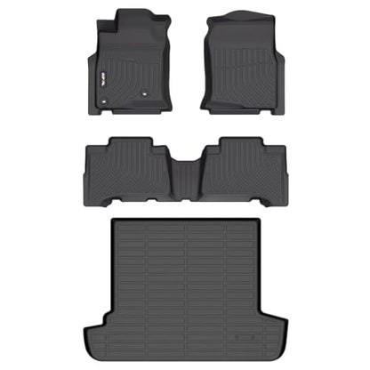AIPOIL® Floor Mats & Cargo Liner Set for 2003-2009 Toyota 4Runner 5 Seats All Weather Protection TPE Anti-Slip Automotive Full Set Custom Car Mats Accessories - Black - style: 30) For 4Runner 5 Seats 2003-2009 Full Set