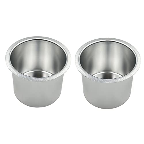 Jumbo Aluminum Drop-in Poker Table Cup Holder Insert (Pack of 2) (Silver)