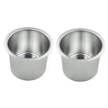 Jumbo Aluminum Drop-in Poker Table Cup Holder Insert (Pack of 2) (Silver)
