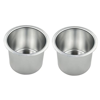Jumbo Aluminum Drop-in Poker Table Cup Holder Insert (Pack of 2) (Silver)