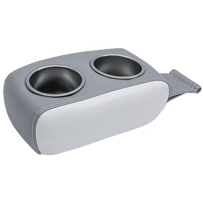 Boat Cup Holder Pontoon Cup Holder Double Drink Holder Portable Drink Bottle Holder Stainless Steel Universal Drinks Holder Beverage Holder for Boat Yacht RV Car (White and Gray) - color: White and Gray