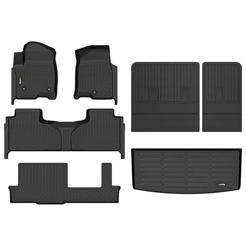 HAFIDI® Floor Mats & Cargo Liner & Seatback Cargo Set Fit for Chevrolet Chevy Tahoe & GMC Yukon 2021-2025 2026 (Not fit XL) (8 Seats) All Weather TPE Car Full Set Liners Custom Accessories-Black - style: 6) For Tahoe & Yukon 2021-2026 Full Set