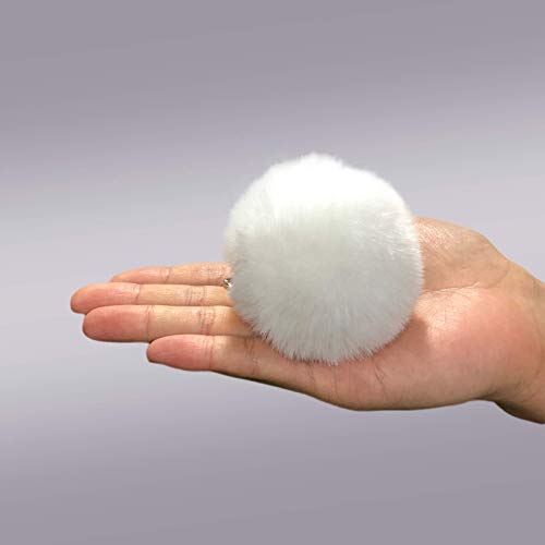 Cute Faux Rabbit Fur Ball Pom Pom Keychain Car Key Ring Handbag Tote Bag Pendant Purse Charm - color: White