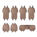 Summer Car Seat Cushion Perforated Breathable Ventilated Non-Slip All-Season Auto Cushion Pad(Brown,7-Piece Set) - color: Brown, size: 7-piece set