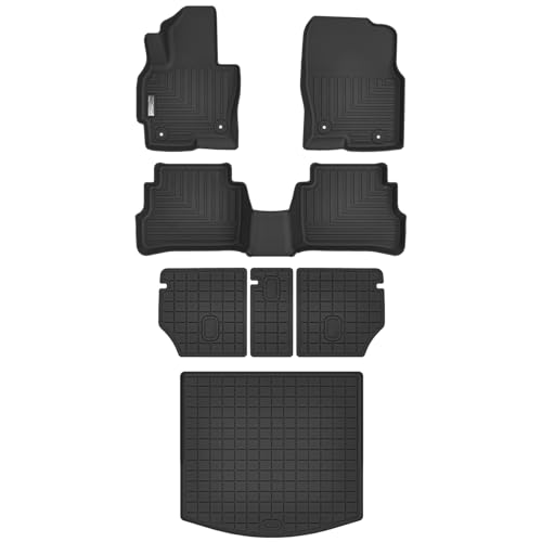 Floor Mats & Cargo Liner for Mazda CX-5 CX5 2013 2014 2015 2016,TPE All Weather Protection Slush Floor Liner(Trunk Mat+Backrest Mat+Floor Mat) - size: 2013-2016 Mazda CX-5 Full Set