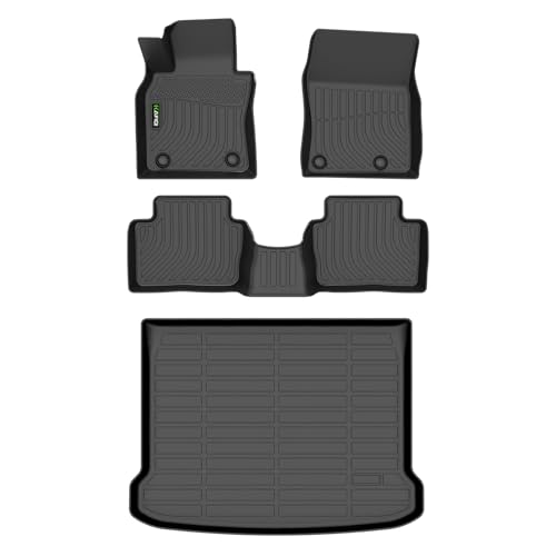 Floor Mats Custom for Mazda 3 2014-2018 All Weather Protection TPE Heavy Duty Non-Slip Automotive Floor Liners Fits Front& 2nd Row Full Set Accessories, Black - style: 2) For Mazda 3 Hatchback 2019-2026 Set