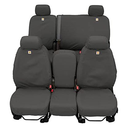 Covercraft Carhartt SeatSaver Custom Seat Covers | Fits 2011-2016 Ram 1500/2500/3500 | 1st Row Bucket Seats, Duck Weave Gravel