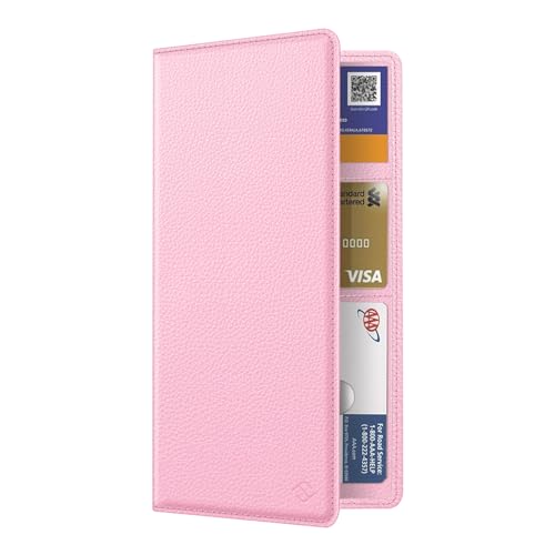 FINPAC Car Registration and Insurance Card Holder, Vehicle Glove Box Card Organizer Wallet Automobile Accessories for License - color: Pink