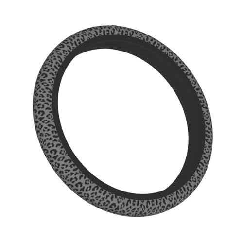 Black Leopard Print Steering Wheel Cover Universal 15 Inch Cheetah Elastic Steering Wheel Cover Leopard Auto Car Accessories Non-Slip Breathable Neoprene Steering Wheel Covers Protector Universal - color: Black Leopard Print