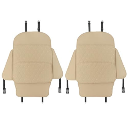 TAIKOO Seat Back Protector,Shields Seat Backs from Kicks and Adds Storage | kick mats back seat protector easy to install and clean, well-crafted, sturdy, durable and stylish.2 Pack - color: Style A-Beige