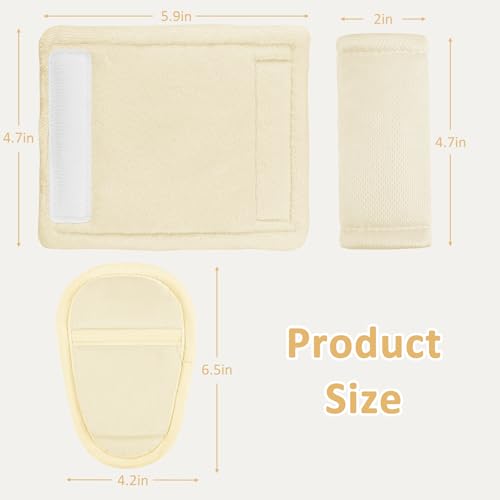 SWESEN Baby Car Seat Strap Covers, 3 Piece Soft Car Seat Strap Shoulder Pads for Baby Girls Boys, Double-Sided Use carseat Straps Covers for Stroller, Car Seats, Pushchair, Apricot - color: Apricot