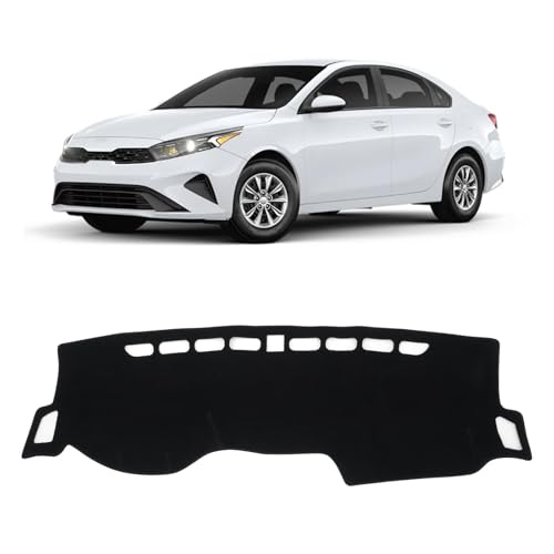 KUST Black Dash Cover for Kia Forte/K3 2019 2020 2021 2022 2023 2024 (S, EX, FE, LX, LXS, GT, GT-Line) Polyester Dashboard Cover Non-Slip Custom Fit Dash Mat Windshield Sunshade Glare - size: Forte 19-24(black)