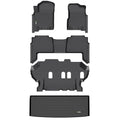 HAFIDI® All Weather Floor Mats & Cargo Liner Fit for 2019-2024 Nissan Armada & Infiniti QX80 8 Seats Bench Seat Car Mats for Armada Floor Liners TPE Anti-Slip Automotive Accessories - Black - style: 34) For Armada 8 Seats 2019-2024 Full Set