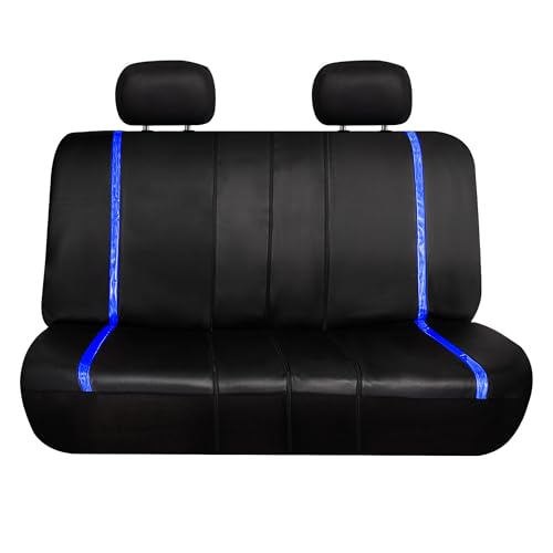 FH Group Full Set Faux Leather Car Seat Covers - Universal Fit, Low Back Front Seat Covers, Airbag Compatible, Split Bench Rear Seat Cover for SUV, Sedan, Blue - color: Blue, style: Seat Covers