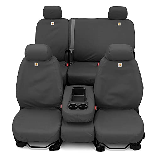 Covercraft Carhartt SeatSaver Custom Seat Covers | Fits 2011-2016 Ram 1500/2500/3500 | 1st Row Bucket Seats, Duck Weave Gravel