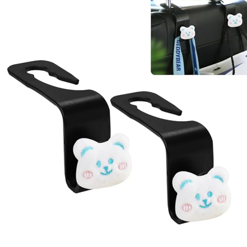 Cat Car Seat Headrest Hook 2 Pack Car Purse Hook Cars Seat Hooks for Headrest Universal for Handbag Bags Drink Grocery Coat Universal Vehicle,Cars Interior Accessories Cat Loves Gifts for Women Men - color: Cat