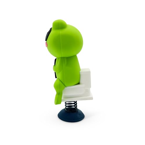 Frog on Toilet Dashboard Dancer – Hilarious Bobblehead Frog Scrolling on Phone – Funny Car Dashboard Toy – Soft Plastic with Adhesive Pad – Cute, Quirky Gag Gift for Drivers, & Office Desks - style: Frog Dancer
