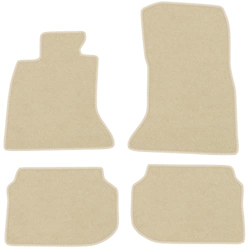 IKON MOTORSPORTS, Floor Mats Compatible with BMW F10 5-Series 4-Door Sedan, 2011-2016 Factory Fitment Beige Nylon Front & Rear Car Floor Mats Liner Carpets Replacement 4PC, 2012 2013 2014 2015