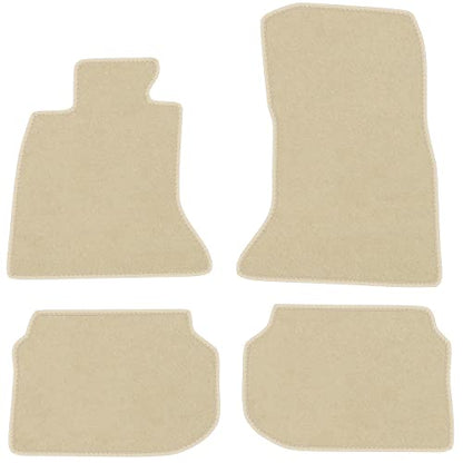 IKON MOTORSPORTS, Floor Mats Compatible with BMW F10 5-Series 4-Door Sedan, 2011-2016 Factory Fitment Beige Nylon Front & Rear Car Floor Mats Liner Carpets Replacement 4PC, 2012 2013 2014 2015