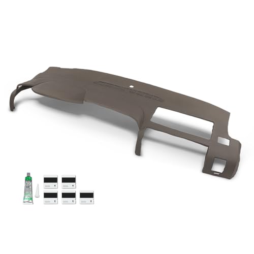 PIT66 TPE Brown Dash Cover Dashboard Bezel, Fit Chevy Silverado 2007-2013 (LS, LT, or Work Truck ONLY) Fit GMC Sierra 2007-2013 (SL, SLE, or Work Truck ONLY) Fit Dual Glovebox Style Dashes Only - size: 2007-2013 Silverado/Sierra(Brown | Set)