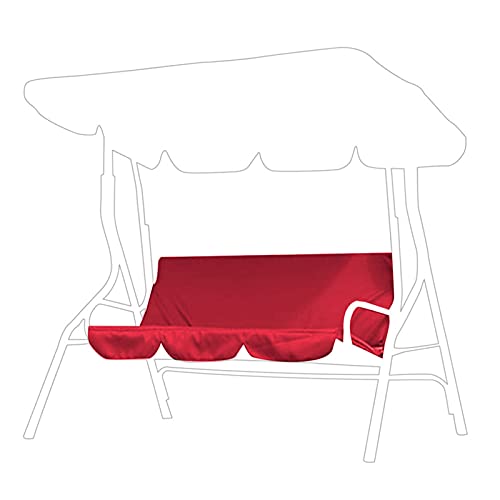 Garden Courtyard Outdoor Polyester Taffeta 3 Seats Swing Chair Hammock Seat Cushion Covers Gray Black Dark Blue Red Compatible with Swing Chair Seat Cushion (Red) - color: Red