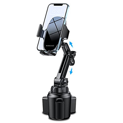 Miracase [Upgraded Version Cup Phone Holder for Car, Universal Adjustable Long Neck Car Phone Mount Cradle Friendly Compatible with iPhone Samsung Google and All 4.0-7.0 inches Smartphones - color: Black