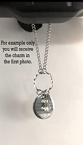 Rear View Mirror Car Charm Ornament, Sun Catcher, Hanging Pendant, Stainless Steel Chain and Crystal Accents, Packaged in a Gift Bag (Teach Love Inspire) - size: Teach Love Inspire