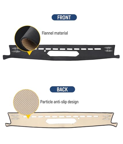 BIBLOZ Dash Cover 2018 2019 2020 2021 2022 2023 for Jeep Wrangler JL JLU Unlimited Sport Sahara Rubincon Accessories Black Flannel Dashboard Cover Mat Car Dashboard UV Sun Protection - size: 2018-2023 Wrangler