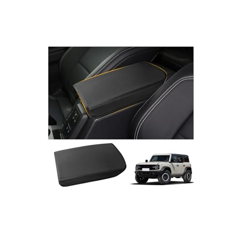 Center Console Cover Compatible with Ford Bronco 2021 2022 2023 2024 2025 2/4-Door, Microfiber Leather Armrest Box Lid Protector Cover for Ford Bronco Accessories (Not Fit for Bronco Sport) - size: Fit for 2021-2025 Ford Bronco