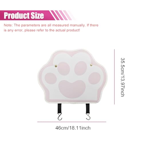 2PCS Car Kick Mats Backseat Protector, Dog Cat Paw Print Leather Car Back Seat Cover for Kids Pets, Waterproof Vehicle Seat Back Kick Mat Organizer to Protect from Dirt, Mud & Scratches (Pink) - color: Pink