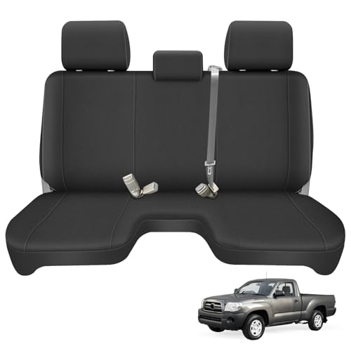 Truck Bench Seat Cover Compatible with 2005-2014 Toyota Tacoma with Large Notched, Black