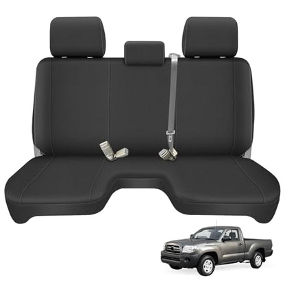Truck Bench Seat Cover Compatible with 2005-2014 Toyota Tacoma with Large Notched, Black