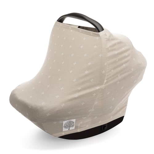 Parker Baby 4 in 1 Car Seat Cover for Girls and Boys - Stretchy Carseat Canopy, Nursing Cover, Grocery Cart Cover, High Chair Cover - "Desert" - color: Desert