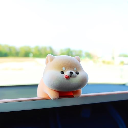 Cute Furry Animal Rear View Mirror Accessories, Car Dashboard Ornament Center Screen Decoration Rearview Mirror Charm, Car Accessories Interior Decor for Women/Men - style: Puppy