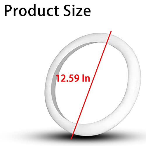 Car Silicone Steering Wheel Cover, Soft Anti-Slip Auto Steering Wheel Protector Fit 14 Inch, Universal Vehicle Interior Accessories for Cars, SUVs, Trucks, and Vans (White)