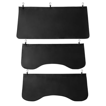 3Pcs Set Car Protective Fender Covers Automotive Magnetic Protective Mat for Repair PU Leather Fender Cover Work Mat, Scratching Prevention Mat Pad with Hooks (Size L) - size: L