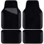 CAR PASS Waterproof Universal Fit Car Floor Mats, Faux Leather Car Carpet Mats, Black Car Mats with Anti-Slip Nibbs Backing & Driver Heel Pad Fit for SUV,Vans,sedans, Trucks,Set of 4pcs(All Black) - color: All Black