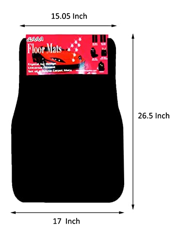 Universal Fit Car Truck Front/Rear 4-Piece Full Set Crystal Bling Rhinestone Design Studded Black Carpet Floor Mats (Happy Skull-Black) - color: Happy Skull-Black