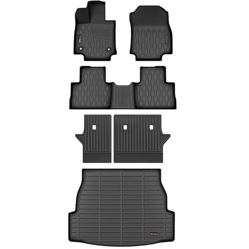 Floor Mats & Cargo Liner for Toyota RAV4 2019-2025 (Hybrid & Gas), Car Mats Full Set 6-Piece,All-Weather TPE Protection 1st,2nd Row Car Liners,Backrest Mat & Trunk Mat,Black - style: Toyota RAV4 2019-2025 (Hybrid & Gas)